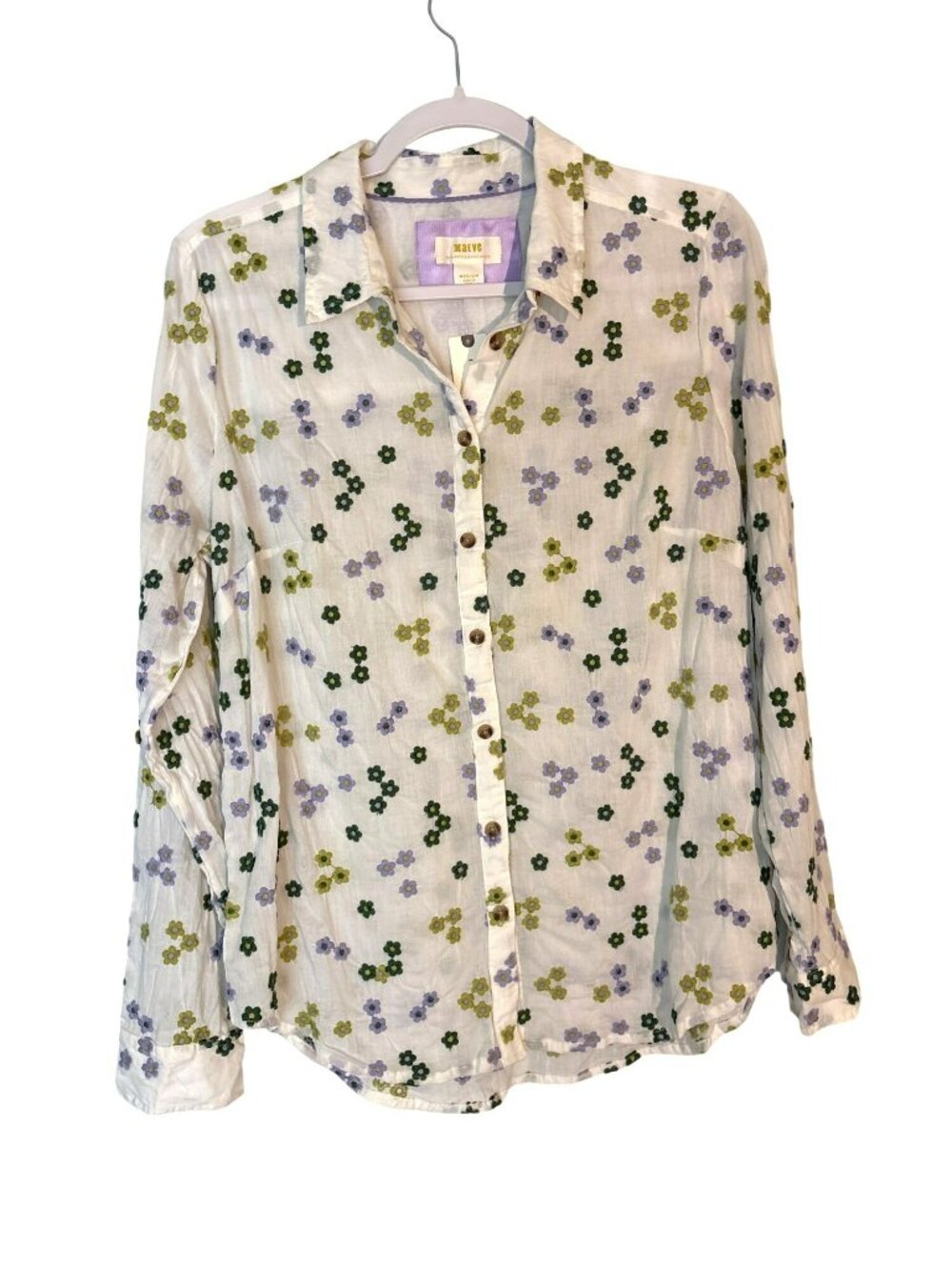 NWT Maeve By Anthropologie Embroidered Button Down Top Size M